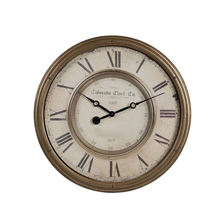 ESTHETI home Roloi Toixou Plastiko Antike Xruso/Mpez 50.6x5x50.6cm 813-30042